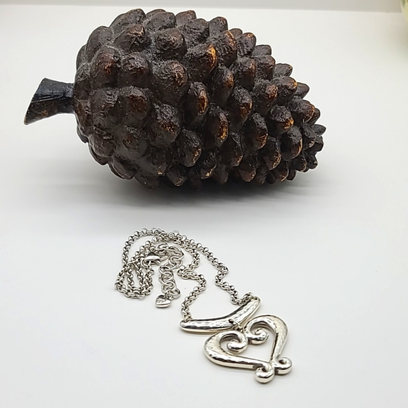 Brighton "GENOA HEART PETITE" Hammered Silver Rustic Heart ❤️ Pendant! Rare Size - Picture 4 of 12